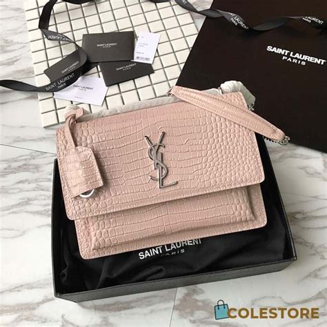 sunset chainwallet ysl|SUNSET Chain Wallet in crocodile.